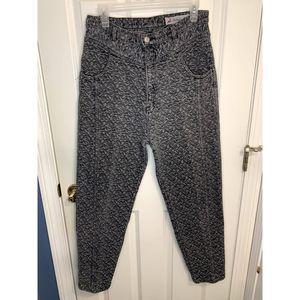 Vintage Nathalie B Grey Upholstery Textured High Rise Jeans Size 15/16, 31 Waist